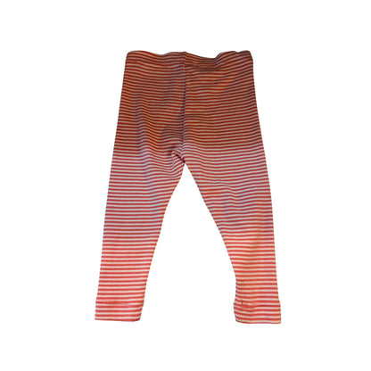 NWT Tea Collection Orange & White Striped Baby Leggings 3-6 Months