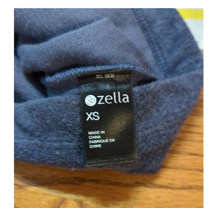 Zella Blue Full-Zip Hooded Fleece Jacket Size XS New Pockets Acitvewear Layers