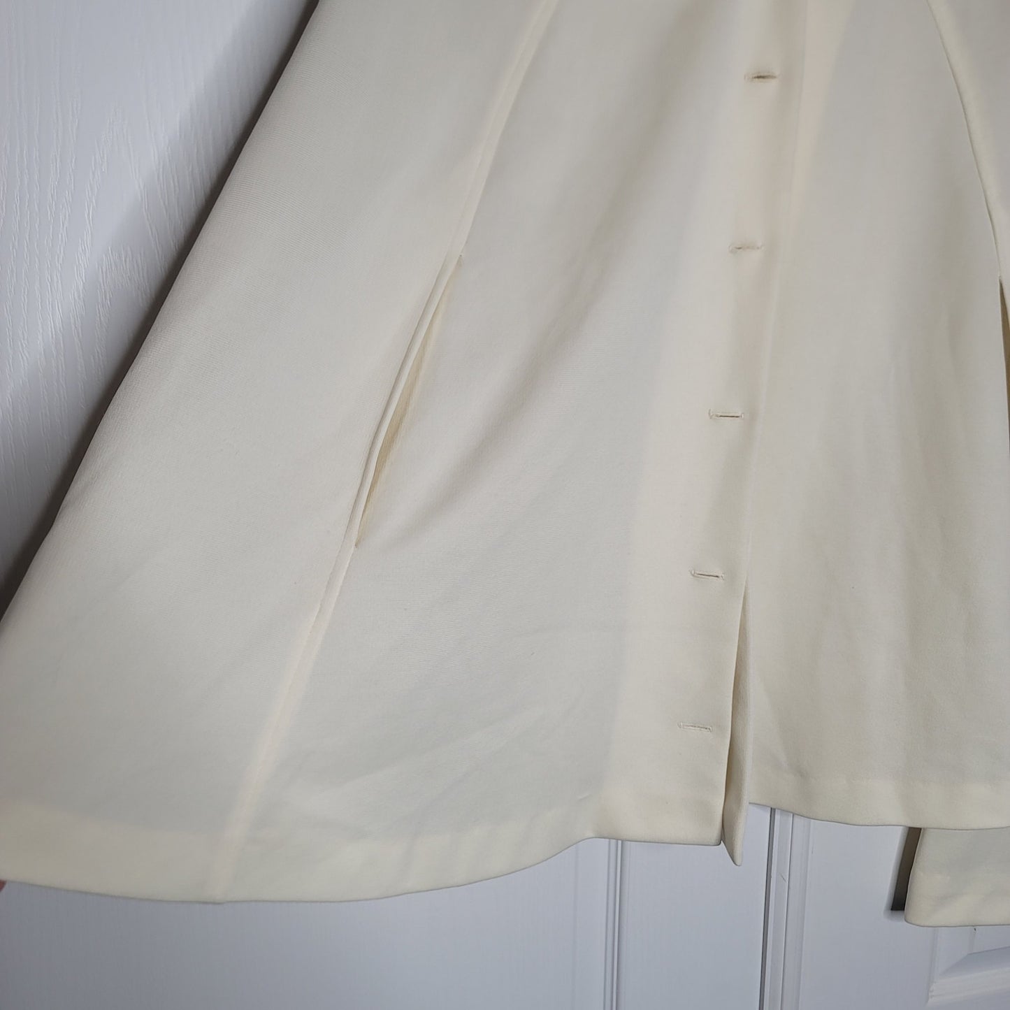 Vintage Fred Rothschild Poly 2pc Set Cape Pants Cream Small/Medium