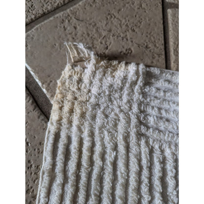 Vintage cream yellow pink blue Baby chenille crib  blanket FAIR condition Cutter