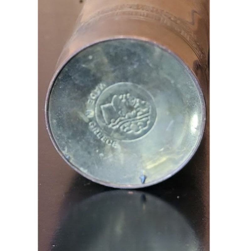 Vintage Brass Coffee Grinder Mill Made in Greece Hand Crank Pepper Spice Etched