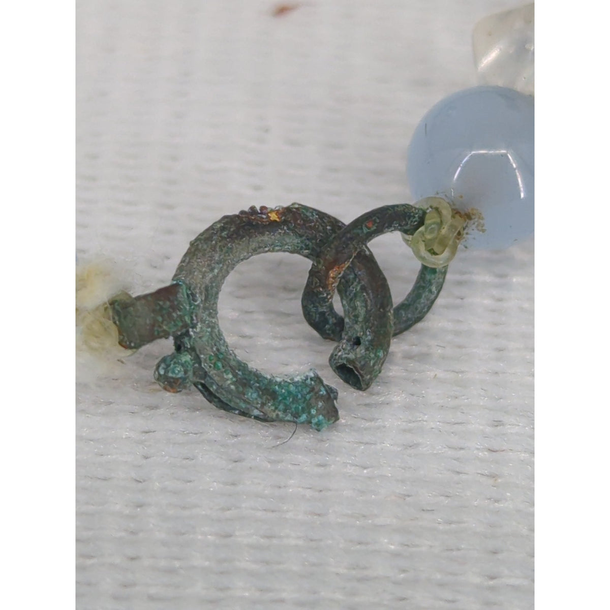 Vintage Blue Art Glass Beaded Necklace Statement Boho Damaged Clasp