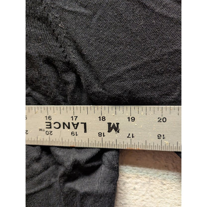 Adrianna Papell Black Crew Neck Pleated Puff Sleeve Sweater Button Sleeve XL