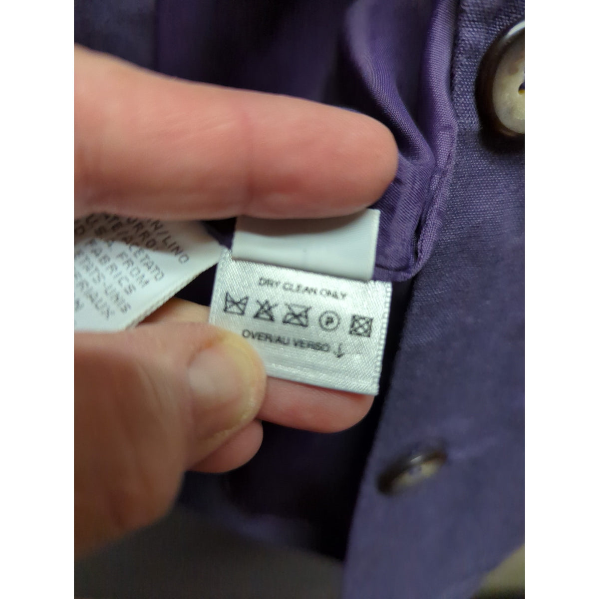 Liz Claiborne Petite 6 Purple Linen Longline Blazer Coat Light Academia Minimal