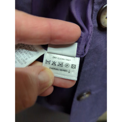 Liz Claiborne Petite 6 Purple Linen Longline Blazer Coat Light Academia Minimal