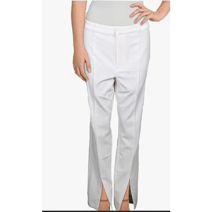 Danielle Bernstein Slit-Front Dress slacks Pants High Rise Cloud White 22W NWT