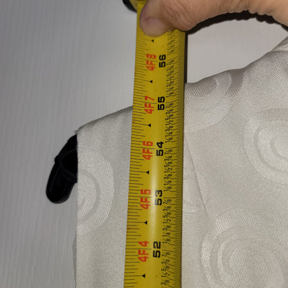 VINTAGE White Sleeveless Geometric Swirl Heavy Fabric Maxi Dress cocktail MEDIUM