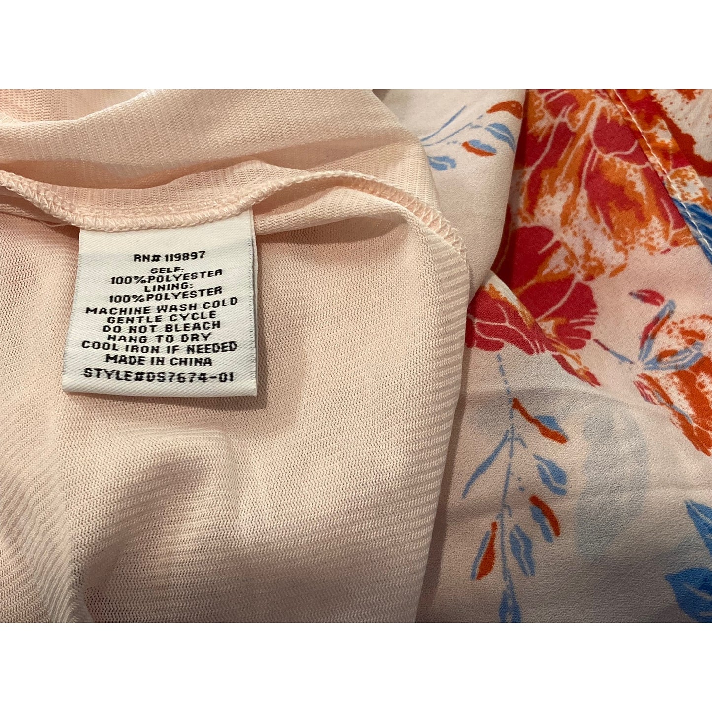 NWT Collective Concepts Floral Print Wrap Maxi Dress in Pink/Coral Size Large