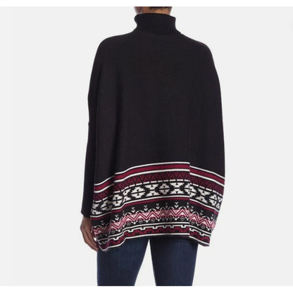 Joseph A SOUTHWEST Patterned Turtleneck oVERSIZED Sweater Size M NEW MEDIUM