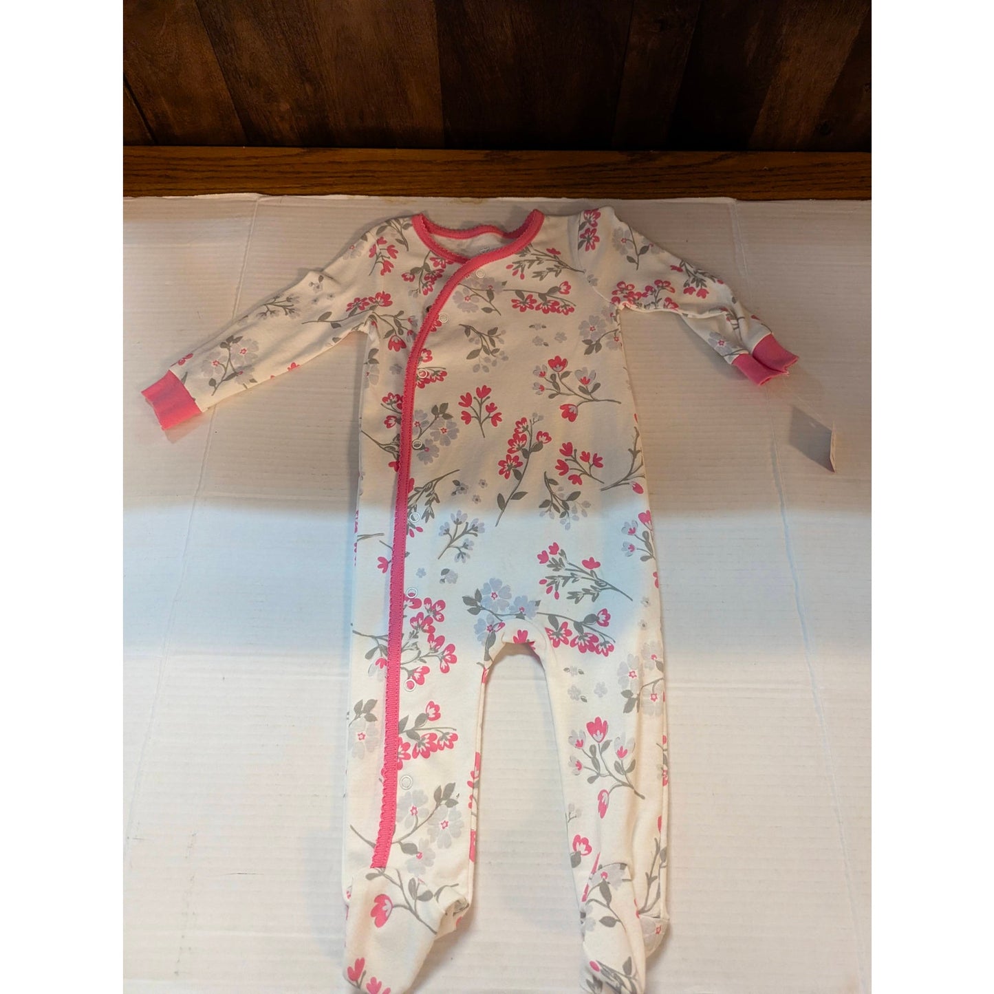Koala Baby Girls Floral Long Sleeve Footed Sleeper One Piece Suit 6-9 Months NEW