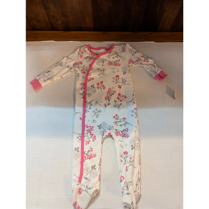 Koala Baby Girls Floral Long Sleeve Footed Sleeper One Piece Suit 6-9 Months NEW
