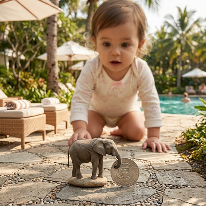 Carter's Baby Girls Pink Elephant Print Long-Sleeve Bodysuit 9M