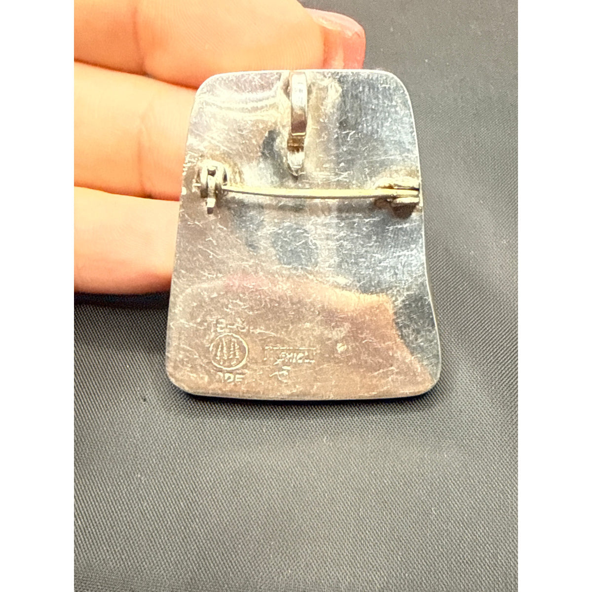 JUAN SANDOVAL Two trees brooch lapis mosaic Sterling Silver TS-30 Taxco .925