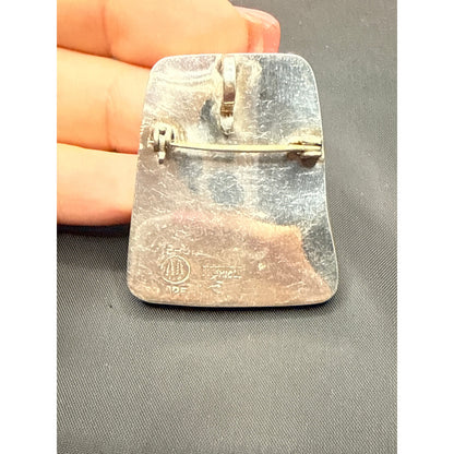 JUAN SANDOVAL Two trees brooch lapis mosaic Sterling Silver TS-30 Taxco .925