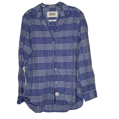 Anthropologie Grayson The Hero Buttondown Alison Blue Plaid Cotton Shirt NWT 03