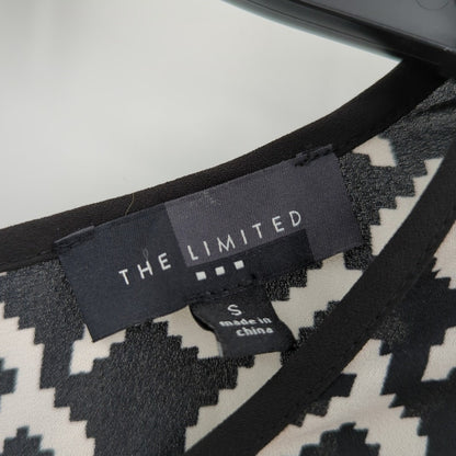 The Limited Black & White Geometric Split Back Tunic Tank Top Small