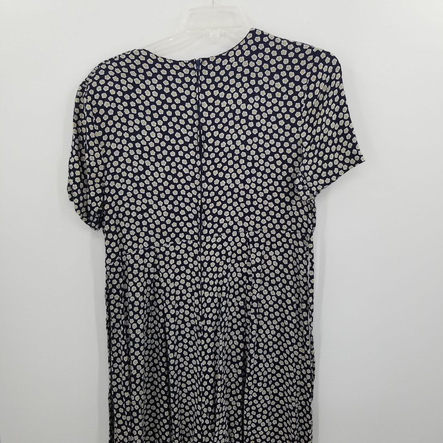 Halmode Petites SMocked Short Sleeve Floral Size 16 Dress shoulder pads PRAIRIE