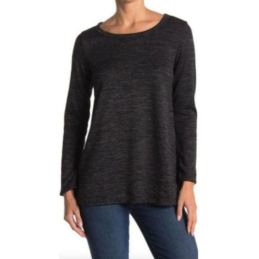 Forgotten Grace Brushed Hacci Pullover Tunic Top Sz medium in Dark Charcoal NWT
