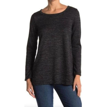 Forgotten Grace Brushed Hacci Pullover Tunic Top Sz medium in Dark Charcoal NWT