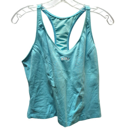 Nike Vintage Aqua Turquoise Embroidered Spellout Racerback Tank Top Large