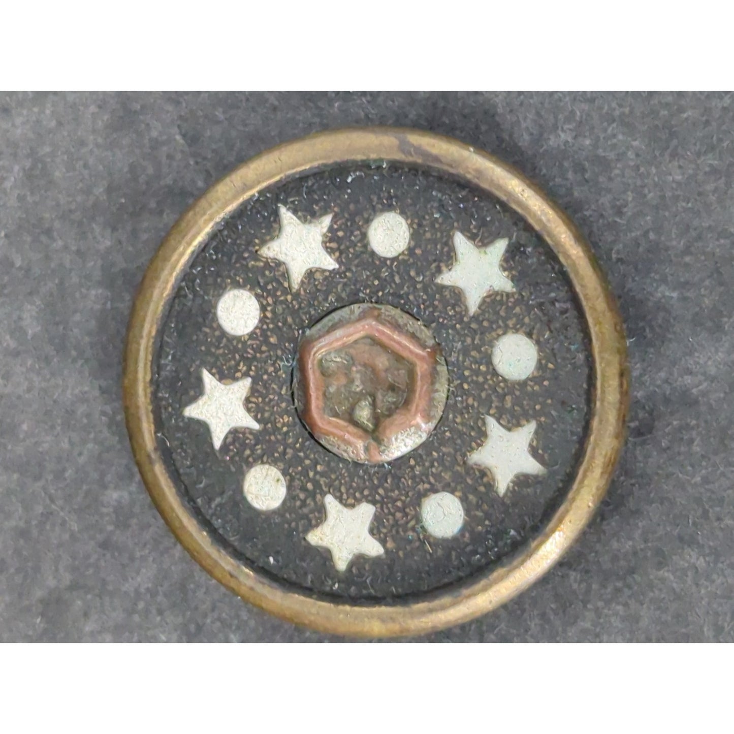 LOT K of 10 Antique Vintage Victorian Brass Mixed Materials Buttons ESTATE FIND