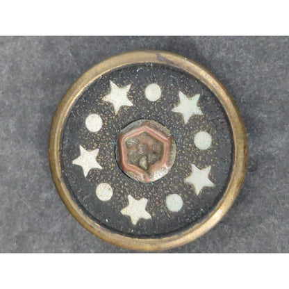 LOT K of 10 Antique Vintage Victorian Brass Mixed Materials Buttons ESTATE FIND