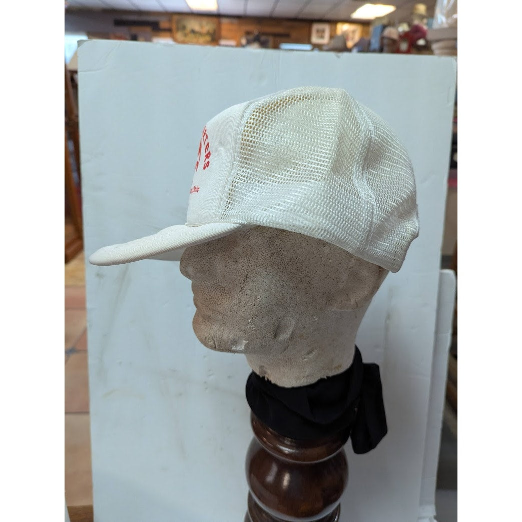 VINTAGE Capital white Snap Back Adjustable TRUCKER Hat Mesh Foam Cap Fishcasters