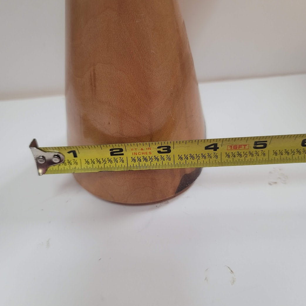 Morris Springer 12" Wood hand turned candle holder pillar live Dogwood edge