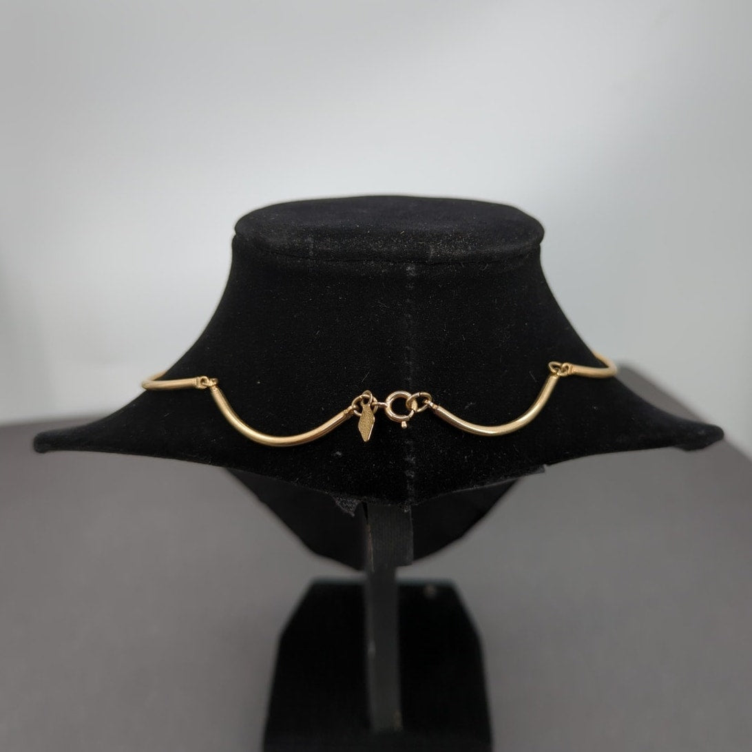 Vintage Fashion Necklace Sarah Coventry Gold-Tone Scalloped Wave Link