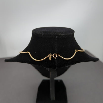 Vintage Fashion Necklace Sarah Coventry Gold-Tone Scalloped Wave Link