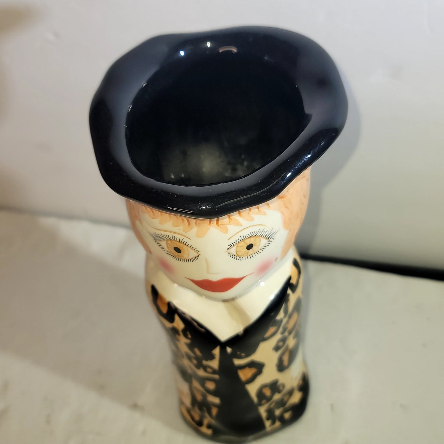 Susan Paley Ganz Laila Lady Figurine Bud Vase Nine Inch Black Gold Whimsical