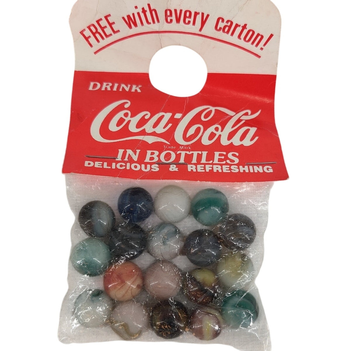 Vintage Coca Cola 18  Marbles Original Mesh Package Advertising Toy #ABBYHAVANA