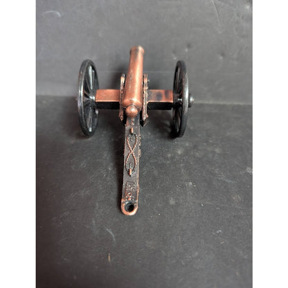 CIVIL WAR BRONZE BARREL NAPOLEON CANNON Copper color with black wheels moveable