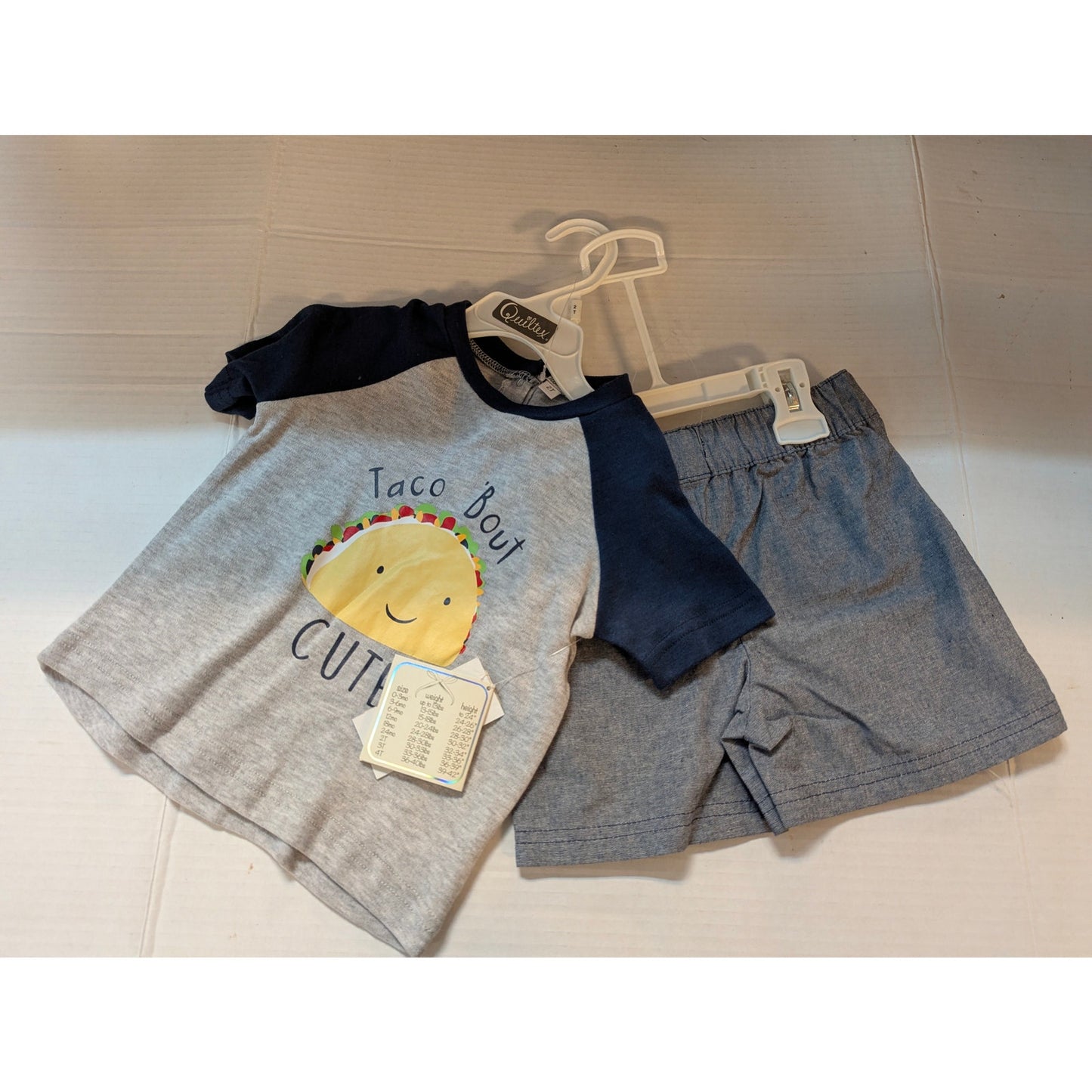 Quiltex Toddler Boys Taco Bout Cute Raglan T-Shirt & Shorts Set 2T