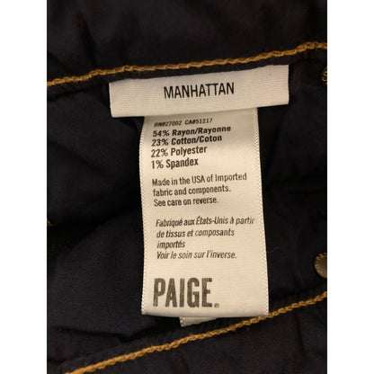 Paige Women's Manhattan Mid Rise Slim Bootcut Jeans Size 24 DARK Blue NWT