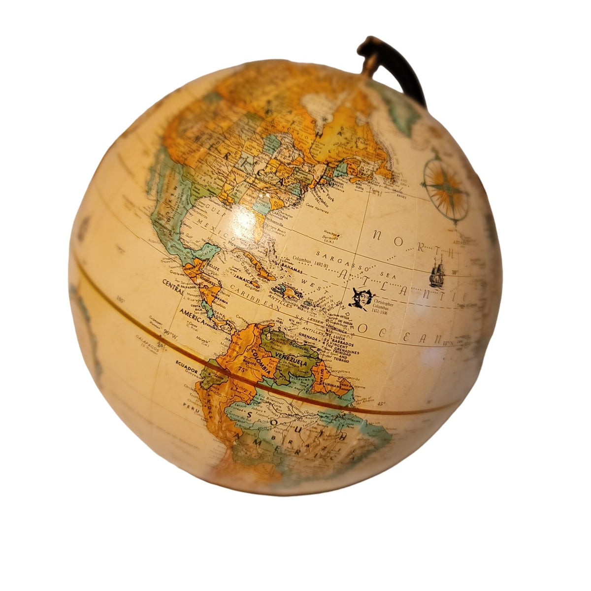 Replogle spins 9" Globe World Classic Wood base cream background map office school