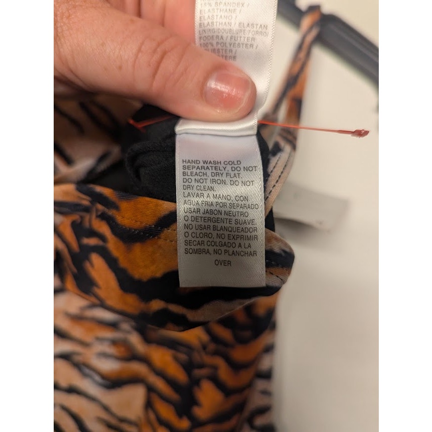VYB Tiger Print Bandeau Cutout One-Piece Swimsuit Size Medium NEW adjustable