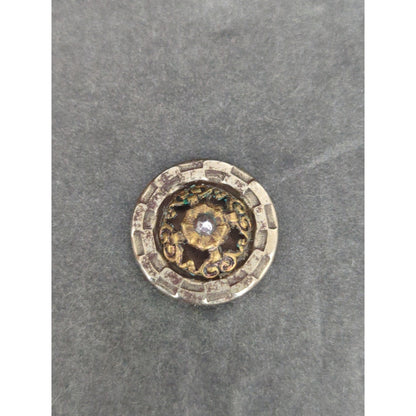 LOT UU of 10 Antique Vintage Victorian Brass Mixed Materials Buttons ESTATE FIND