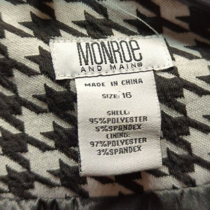 Monroe and Main Size 16 Houndstooth Blazer Black White Vintage 90's Lined button
