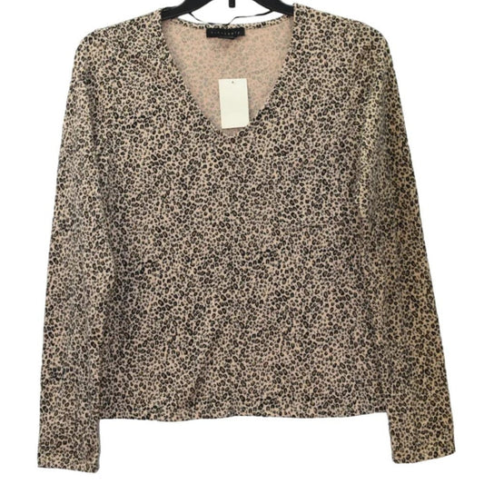 Sanctuary Soft Brushed Scoop Neck Pullover Sweater XL/Extra Large in Leopard NWT