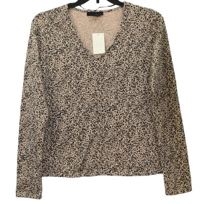 Sanctuary Soft Brushed Scoop Neck Pullover Sweater XL/Extra Large in Leopard NWT
