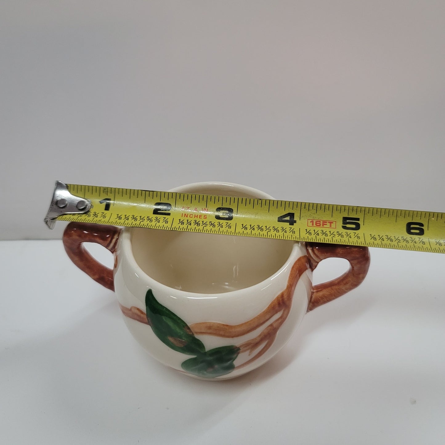 FRANCISCAN VINTAGE SMALL 2 5/8" Sugar Bowl NO LID Apple USA DOUBLE HANDLE
