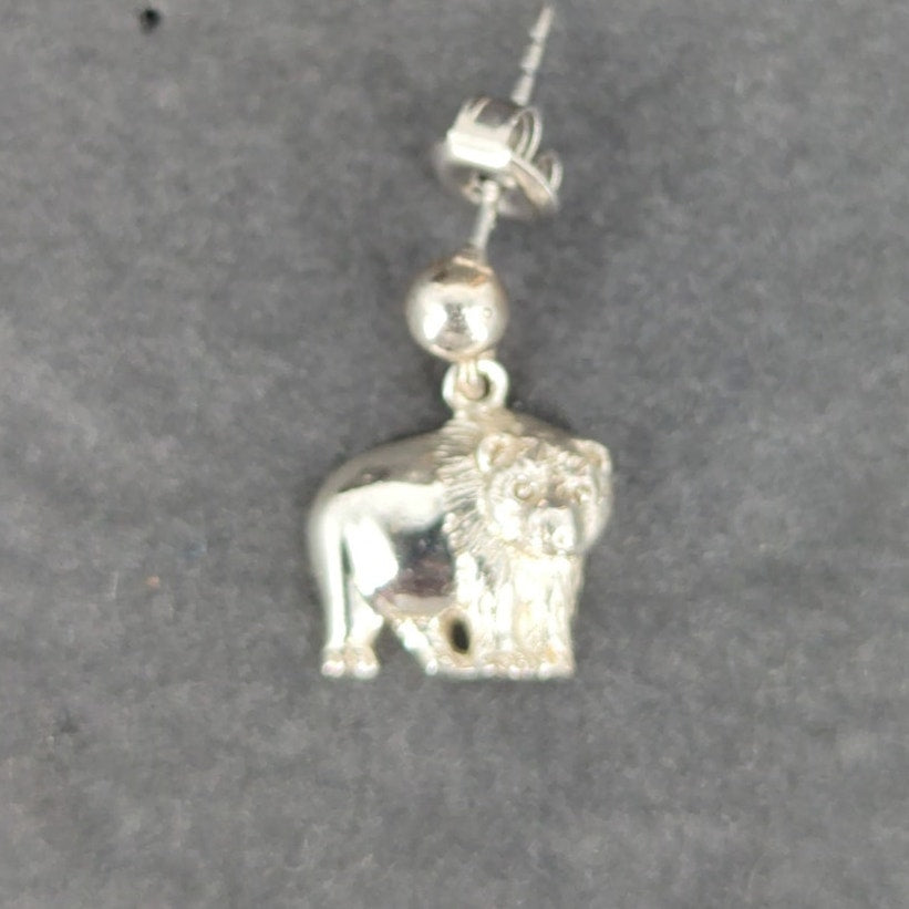 Vintage Sterling Silver Bear Dangle Earrings Pierced Drop Motif Jewelry Kodiak