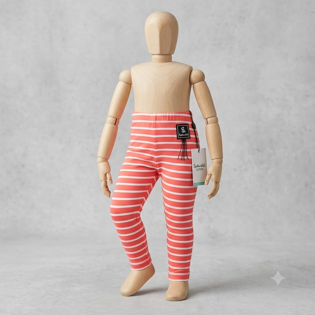 NWT Tea Collection Orange & White Striped Baby Leggings 3-6 Months