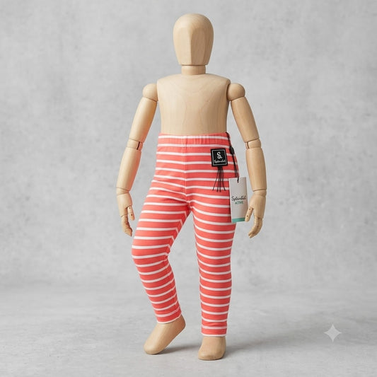 NWT Tea Collection Orange & White Striped Baby Leggings 3-6 Months
