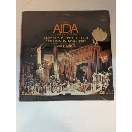 Vintage Verdi Aida Highlights Nilsson Corelli Angel Stereo LP Record