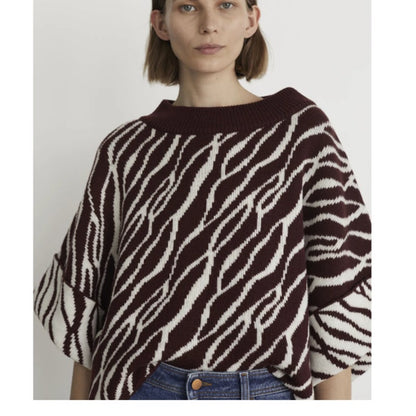 RODEBJER NEW NOUHAILA SWEATER cropped WIDE SLEEVE merino wool Wild Saffron