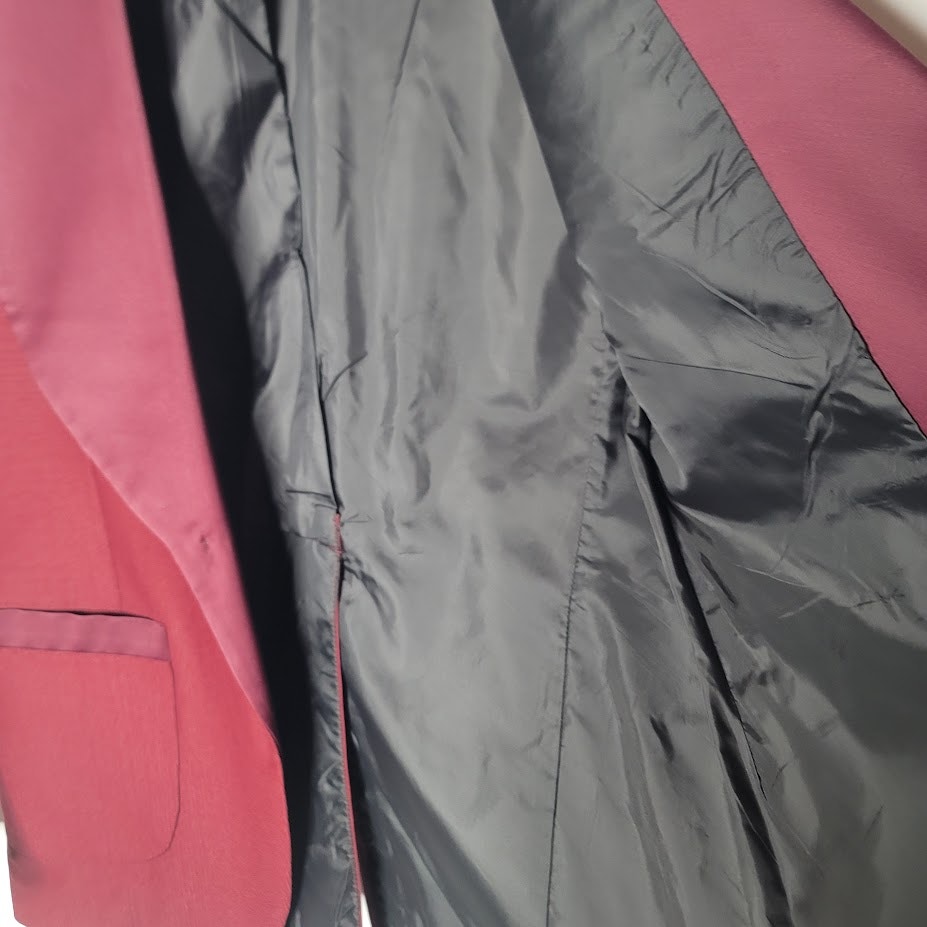 Vintage 1970s Burgundy Shawl Collar Tuxedo Jacket - Union Made ACWA - 40R