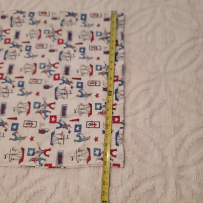 VINTAGE set of 4 YOUTH Curtains drapes 40" w x 54.5" L CIRCUS  Red white blue
