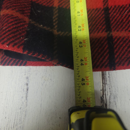 Portrait Vintage Red Black Plaid Wool Duster Coat Goth Grunge Academic Large
